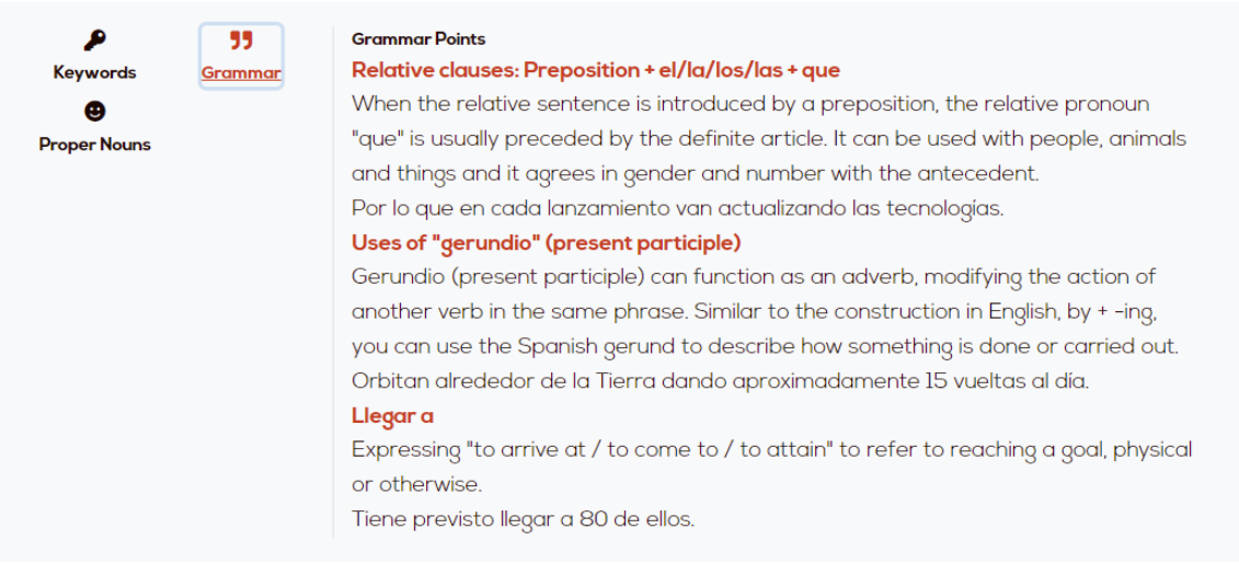 Newsdle grammar explanations