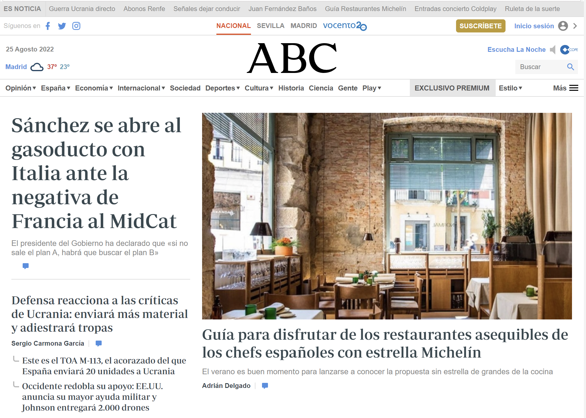 Newspaper in Spanish: ABC