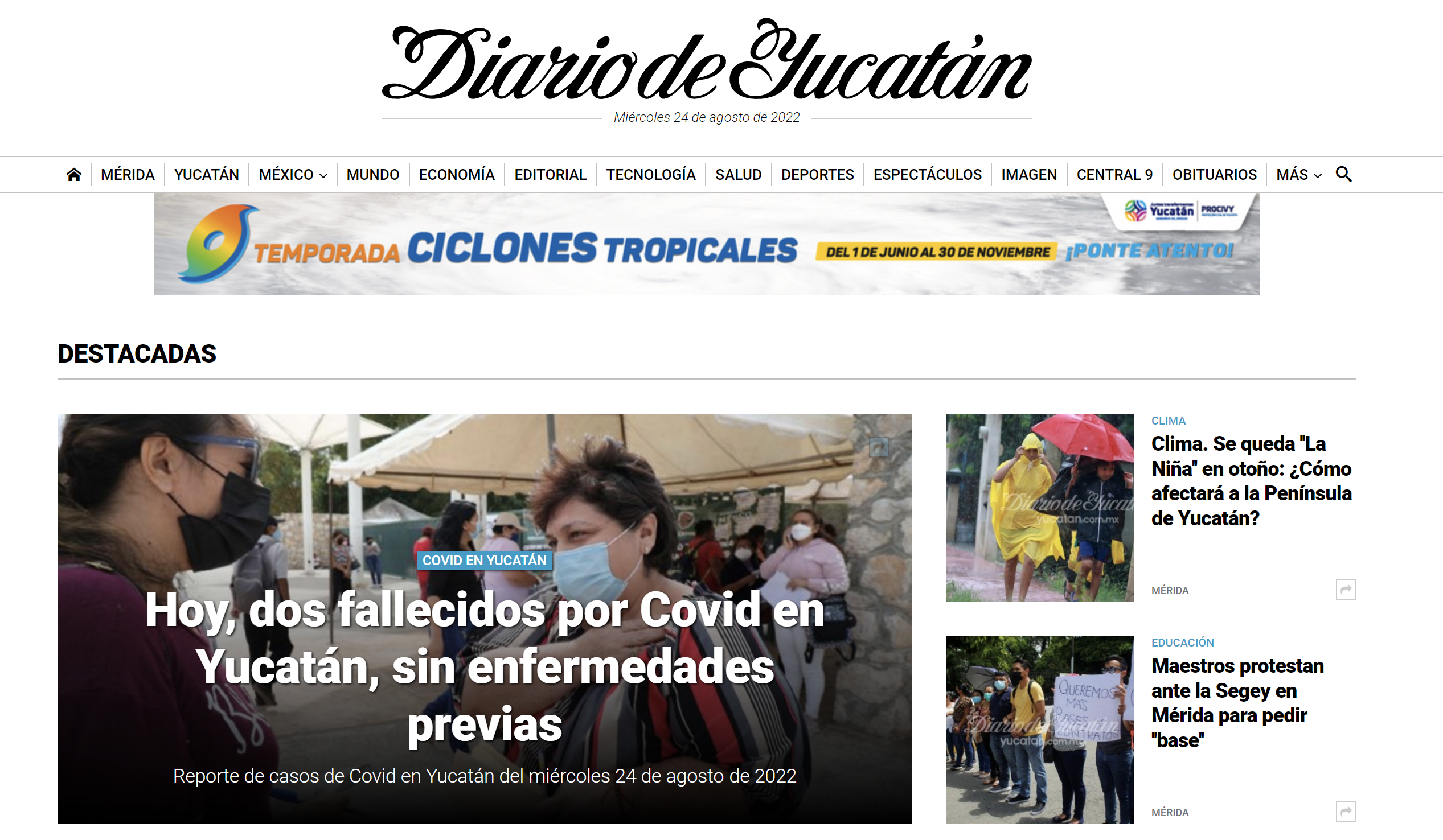 Newspaper in Spanish: El Diario de Yucatan