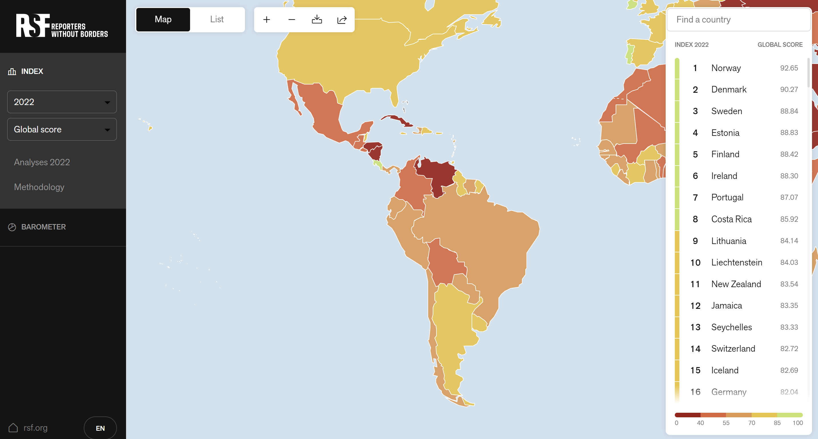 Newspaper in Spanish: Reporters Without Borders